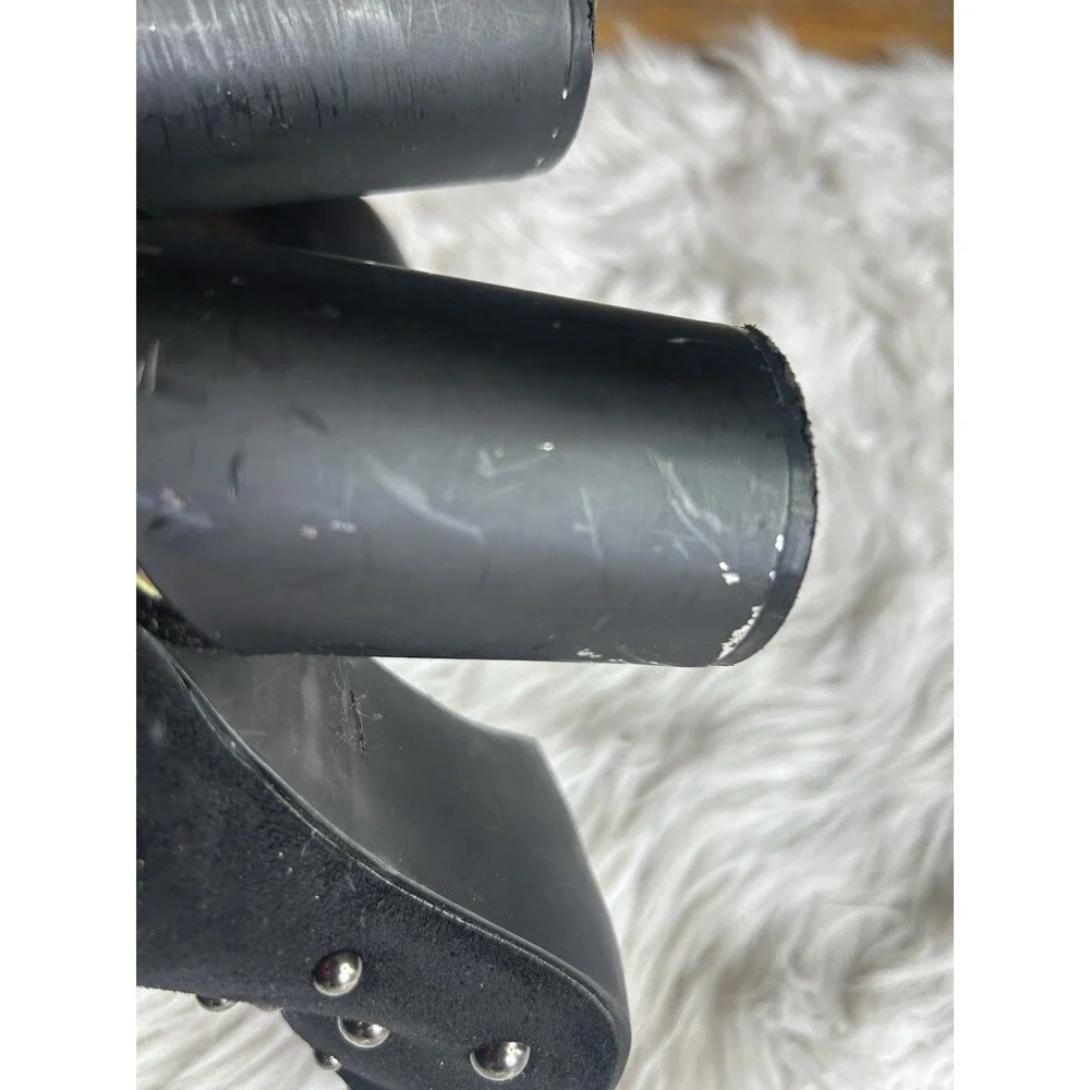 Cape Robbin Women's Size 8.5 Black Studded Heel Boots Booties Dark Academia